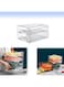 Khazna Fridge Drawer Organizer, Refrigerator Organizer Bins, Pull Out with Handle, Fridge Shelf Holder Storage Box, Clear Container for Food Drinks Eggs Fruit (Two tiers with Drain Plate)