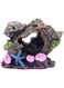 KASTWAVE Aquarium Decorations Small Fish Tank Broken Barrel Decorations, Hideaway Cave House with Shell Broken Barrel Cave Decor for Fish House