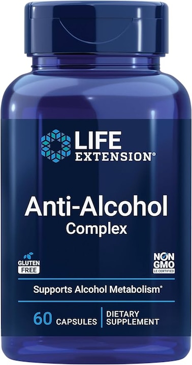Life Extension Anti-Alcohol with Hepatoprotection Complex, 60 Count