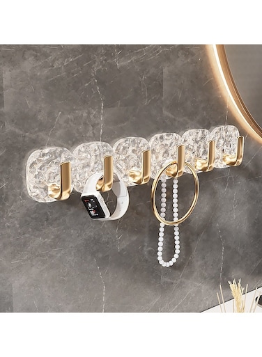 Wall Hooks Bath Towel Hooks Heavy Duty Coats Hanger 6 Hook Plastic Towel Rack Robe Hook Clothes Hanger Hanging Hooks for Jacket Hat Bags Backpacks Keychain