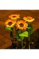 2-pack solar sunflower lights waterproof LED garden stakes for outdoor yard, patio or pathway decor.