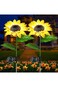 2-pack solar sunflower lights waterproof LED garden stakes for outdoor yard, patio or pathway decor.