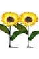 2-pack solar sunflower lights waterproof LED garden stakes for outdoor yard, patio or pathway decor.