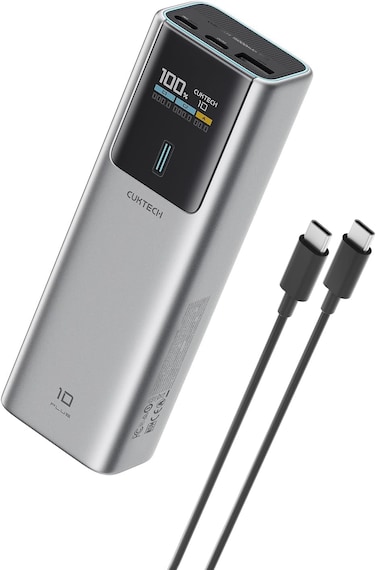 CUKTECH 10 Plus Power Bank, 15000mAh 90W External Battery Fast Charging, Portable Charger with Display, Compatible with iPad, iPhone 16/15 Plus Pro MAX, Galaxy S24 S23 Ultra
