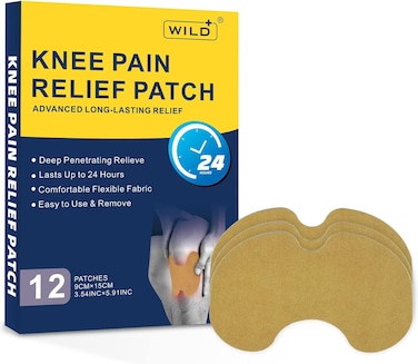 WILD+ Knee Pain Relief Patch, 12PCS Large Knee Patches Pain Relief Plaster Promote Blood Circulation Heat Patches

