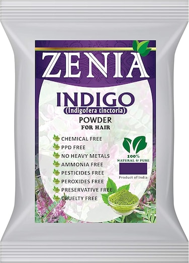 Zenia Indigo Powder (Indigofera Tinctoria) Hair/Beard Dye Color 100 grams