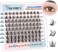 Yawamica Lash Clusters D Curl Eyelash Extensions 10-14mm DIY Cluster Eyelashes Wispy Individual Lashes 80pcs Cluster Lashes DIY Lash Extensions at Home by (2 Styles)
