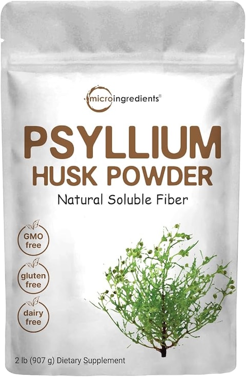 Micro Ingredients Psyllium Husk Powder Organic, 2 Pound (32 Ounce), Psyllium Husk Daily Fiber for Baking, Smoothie and Beverage, Keto Diet, No GMOs and Vegan Friendly