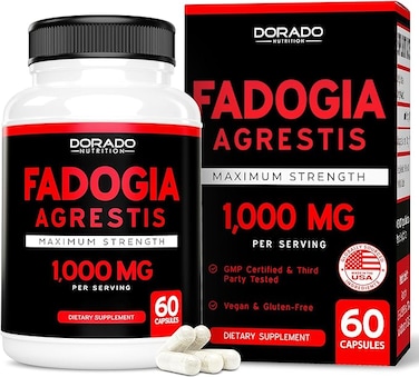 Fadogia Agrestis Extract 1000mg per Serving - [Maximum Strength] - Strength, Drive, Athletic Performance, Muscle Mass - Third Party Tested - Zero Fillers - Gluten Free, Non-GMO, Vegan Capsules