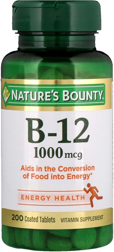 Nature's Bounty B-12 1000 mcg Coated Tablets, 200 Tablets