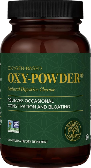 Global Healing Center Oxy-Powder Oxygen Based Safe and Natural Colon Cleanser and Relief from Occasional Constipation (60 Capsules)