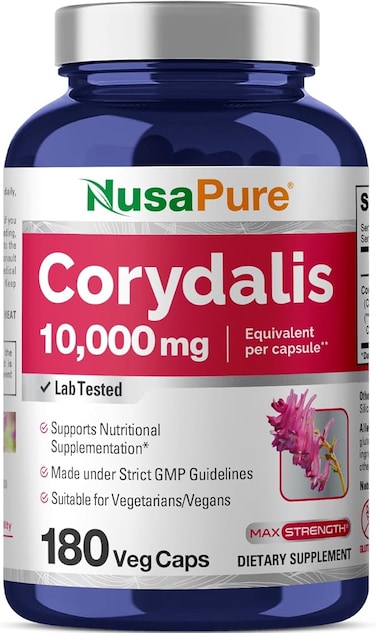 NusaPure Corydalis 10,000 mg 180 Veg caps (Extract 20:1, Vegan, Non-GMO &amp; Gluten-Free)