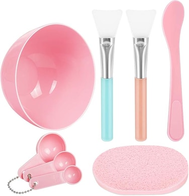 Teenitor Facemask Mixing Tool Set, Pack of 8, Pink