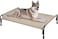 Veehoo Cooling Elevated Dog Bed, Outdoor Raised Dog Cots Bed for Large Dogs, Chew Proof Standing Pet Bed with Washable Breathable Mesh, No-Slip Feet for Indoor Outdoor, Large, Beige Coffee