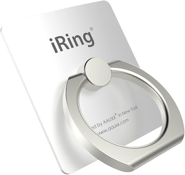 iRing Original, Made in Korea, Phone Ring Holder, Cell Phone Grip Stand, Compatible with iPhone, Galaxy, and Other Smartphones (White)