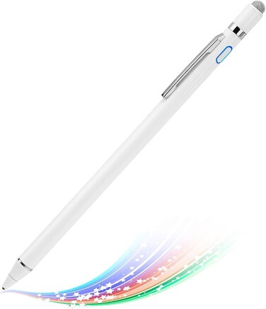 EDIVIA Stylus Pen for Amazon Fire HD 8 Plus Pencil, Active Stylus Pen with 1.5mm Ultra Fine Metal Tip Pencil Stylus for Amazon Fire HD 8 Plus Drawing and Sketching Pen,White