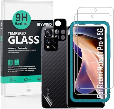 IBYWIND Screen Protector compatible with Redmi Note 11 Pro+ 5G/Redmi Note 11 Pro Plus 5G 6,67",Metal Camera Lens Protector,Easy to install