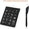 SMOOTHCLUE Wireless Numeric Keypad 18Keys Portable Number Numpad with 2.4G Mini USB Receiver for Laptop Notebook, Desktop, Surface Pro, PC- Black