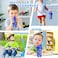 Opreine 14oz Kids Water Bottle with Straw Lid, Stainless Steel Tumbler with Lid and Straw for Boys, Double Wall Vacuum Cup, Leak Proof Insulated Kids Thermos for School Sports Travel, Blue Dinosaur