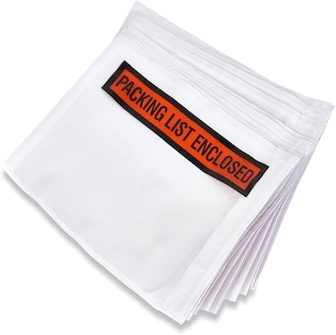BOXN1 100 pcs 4.5" x 5.5" Packing List Enclosed Back Side Loading Envelopes Pouches (100 pcs)