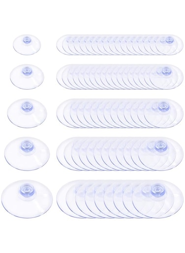 Glarks 80Pcs 20mm 25mm 30mm 35mm 40mm Bathroom Shower Caddy Connectors Suction Cups Set, Rubber Anti-Collision Sucker Pads Without Hooks and Holes
