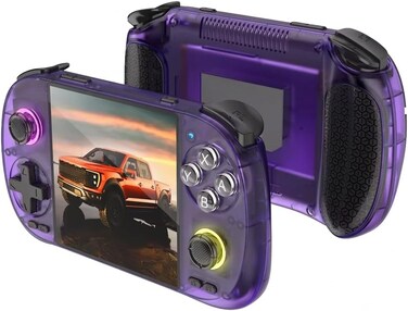 MP D40 MAX 4-Inch Touchscreen Handheld Game Console Android 10 RGB - Transparent purple