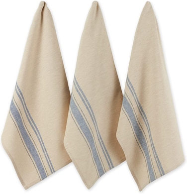 DII French Stripe, Kitchen Collection, Nautical BlueDishtowel Set, 3 Count