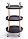 3 Tier Round Rolling Cart Utility Organizer Rolling Cart Multi-Function Storage Trolley