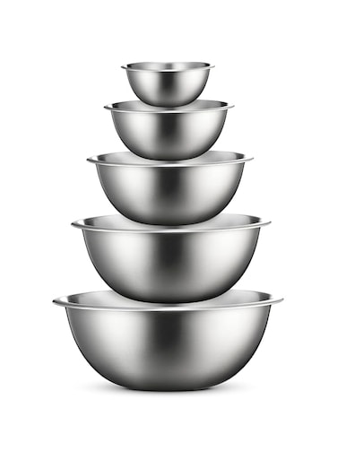 FineDine Stainless Steel Mixing Bowls - Set of 5