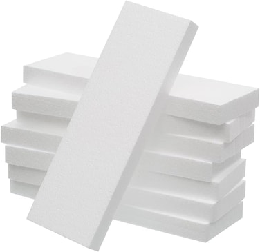 CRAFT MAGIC 8pcs Craft Foam Block   12x4x1 inch   Rectangle Polystyrene Foam   Thermocol   Styrofoam   for Art Sculpting   Flower Arrangements   Modeling   DIY Arts and Crafts   School office home
