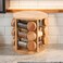Spice Wooden Rack Organizer with Glass Jars & Bamboo Lid - 12 Jar 360° Rotating, Compact and Durable Kitchen Storage Solutions, 12 Jar Spice Cruet Set, Kitchen Counter Top Organizer. (12)