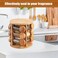 Spice Wooden Rack Organizer with Glass Jars & Bamboo Lid - 12 Jar 360° Rotating, Compact and Durable Kitchen Storage Solutions, 12 Jar Spice Cruet Set, Kitchen Counter Top Organizer. (12)
