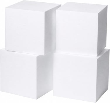 CRAFT MAGIC 4Pc Craft Foam Block - 10X10X10 Eps Polystyrene Blocks For Crafting, Modeling, Art Projects And Floral Arrangements Sculpting Diy School &amp; Home