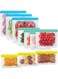 Azonee 10 Pack Reusable Silicone Bags, Leakproof Reusable Freezer Bags, BPA Free Reusable Food Storage Bags for Lunch Marinate Food Travel 3 Gallon 3 Snack 4 Sandwich Bags