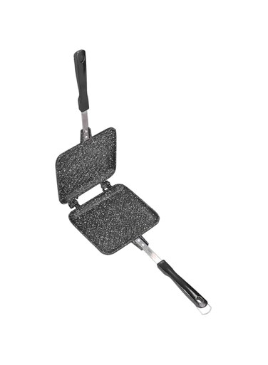 Double Sided Frying Pan, Nonstick Cooking Pan Skillet Kitchen Sandwich Maker Multifunction Baking Pan with Heat Resistant Handle Compatible with Gas or Electric Stove for Toaster Breakfast Omelette