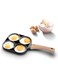 MIUGO Egg Frying Pan,Pancake omelette pan,cooker pans 4-Cups non-stick cookware Aluminium Alloy Fried Egg Cooker,Wood grain color
