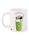 Pistachio Cartoon Printed Coffee Mug White/Green/Brown 11ounce