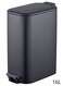 East 16L Steel Trash Can with Soft Close Lid and Fingerprint-Resistant Surface for Kitchen, Bathroom, Black Matte, 19 x 34.7 x 34 cm