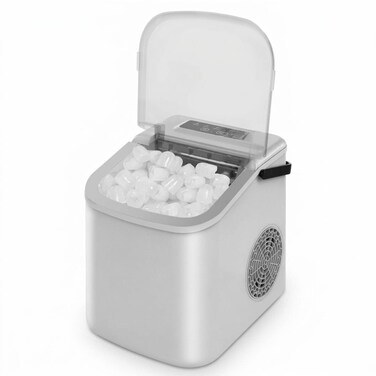 Portable Ice Maker Machine for Countertop - 1.1L Capacity, 9 Bullet Ice Cubes Ready in Minutes, 112W Efficient Compact Design - White

