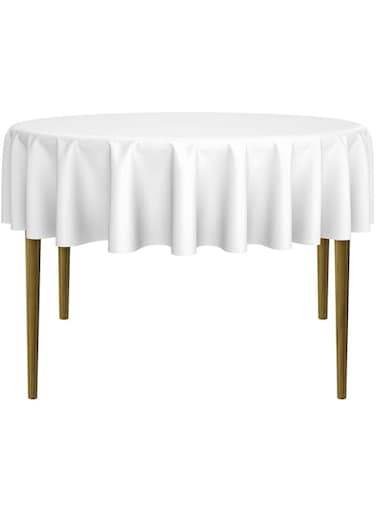 Lann's Linens (180cm Diameter, White) - - 180cm Round Premium Tablecloth for Wedding/Banquet/Restaurant - Polyester Fabric Table Cloth - White
