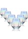 6PCS Stemless Champagne Flutes Crystal Champagne Glasses Iridescent Hand Blown Glasses,Perfect for Wedding Party Wine Juice Cups Fruit Juice Wine Cup Glasses Cups Reusable Transparent