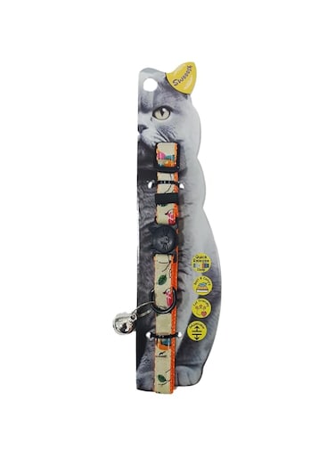 Swooosh Magpie Safe Cat Collar - Orange