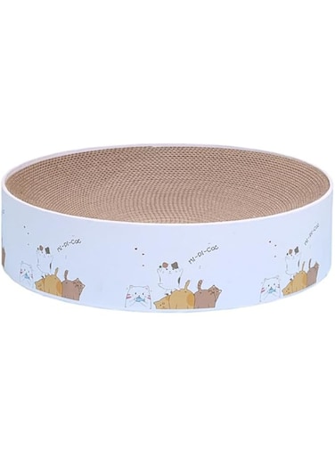 TOMVAES Cat Scratcher Cardboard, Cat Scratch Pad, Round Cat Scratcher, Cat Scratching Toys for Indoor Cats, Furniture Protection 41 * 41 * 10cm