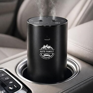 AUTO FAMILY Waterless Dual Oil Diffuser for Car, Waterless Diffusers for Essential Oils with Timer &amp; No Leakage Tech, Cordless Aromatherapy Essential Oil Diffuser Battery Operated for Car