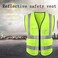 AUTO FAMILY High Visibility Safety Vests with Reflective Strips XXL&ndash; ANSI Compliant Workwear for Construction, Cycling &amp; Roadside Assistance (Green - 3Pcs)