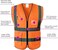 AUTO FAMILY High Visibility Safety Vests with Reflective Strips XXL&ndash; ANSI Compliant Workwear for Construction, Cycling &amp; Roadside Assistance (Orange - 3PCs)