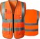 AUTO FAMILY High Visibility Safety Vests with Reflective Strips XXL&ndash; ANSI Compliant Workwear for Construction, Cycling &amp; Roadside Assistance (Orange - 3PCs)