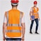 AUTO FAMILY High Visibility Safety Vests with Reflective Strips XXL&ndash; ANSI Compliant Workwear for Construction, Cycling &amp; Roadside Assistance (Net - Orange- 3Pcs)