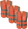 AUTO FAMILY High Visibility Safety Vests with Reflective Strips XXL&ndash; ANSI Compliant Workwear for Construction, Cycling &amp; Roadside Assistance (Net - Orange- 3Pcs)