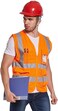 AUTO FAMILY High Visibility Safety Vests with Reflective Strips XXL&ndash; ANSI Compliant Workwear for Construction, Cycling &amp; Roadside Assistance (Net - Orange- 15Pcs)